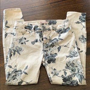 J Brand Sz 27 Cream Floral Pants